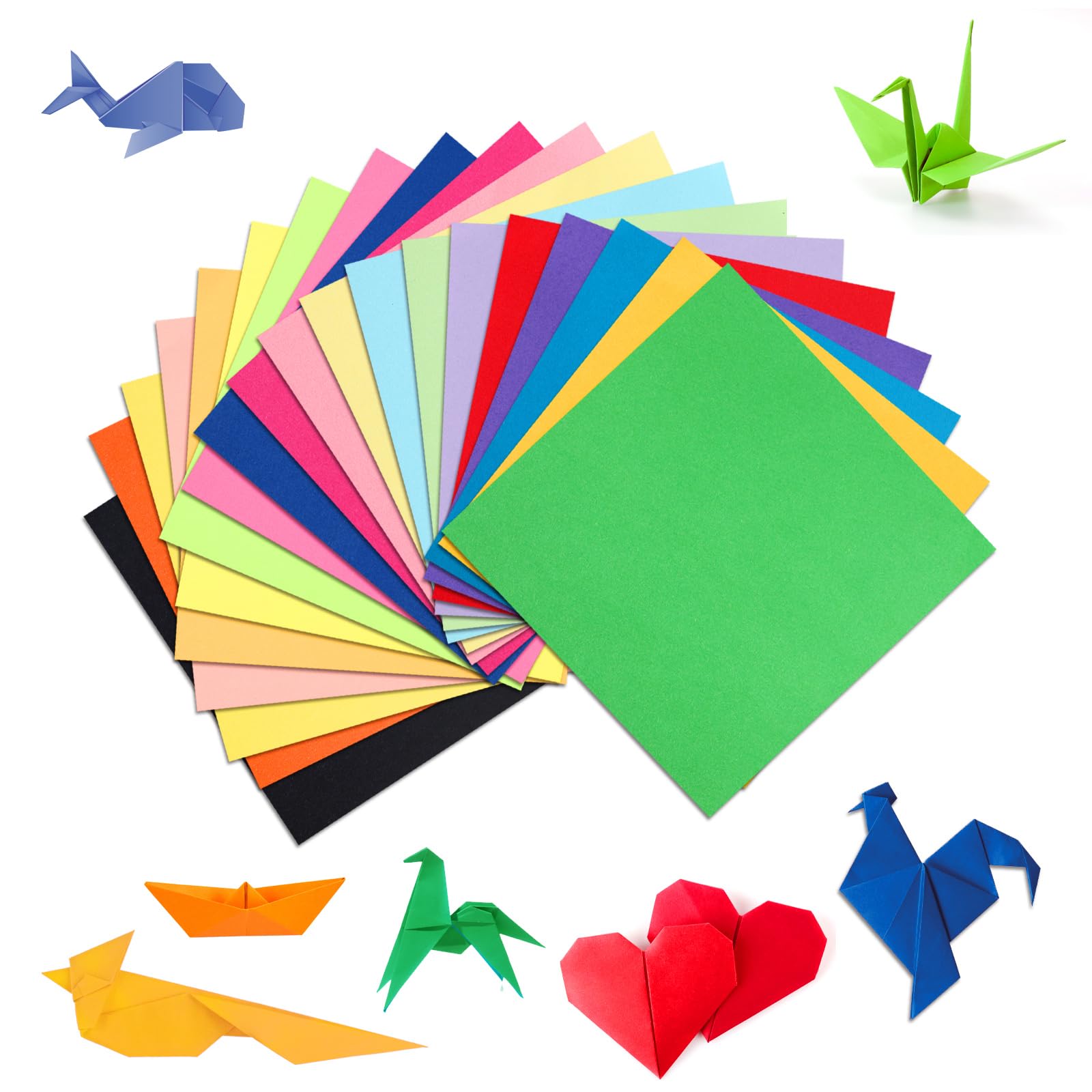 Granhoolm 200 Sheets Origami Paper, 20 Colors Origami Paper 6x6 inch,Double Sided Color Oragami Paper for Paper Artists,Craft Enthusiasts,DIY Arts