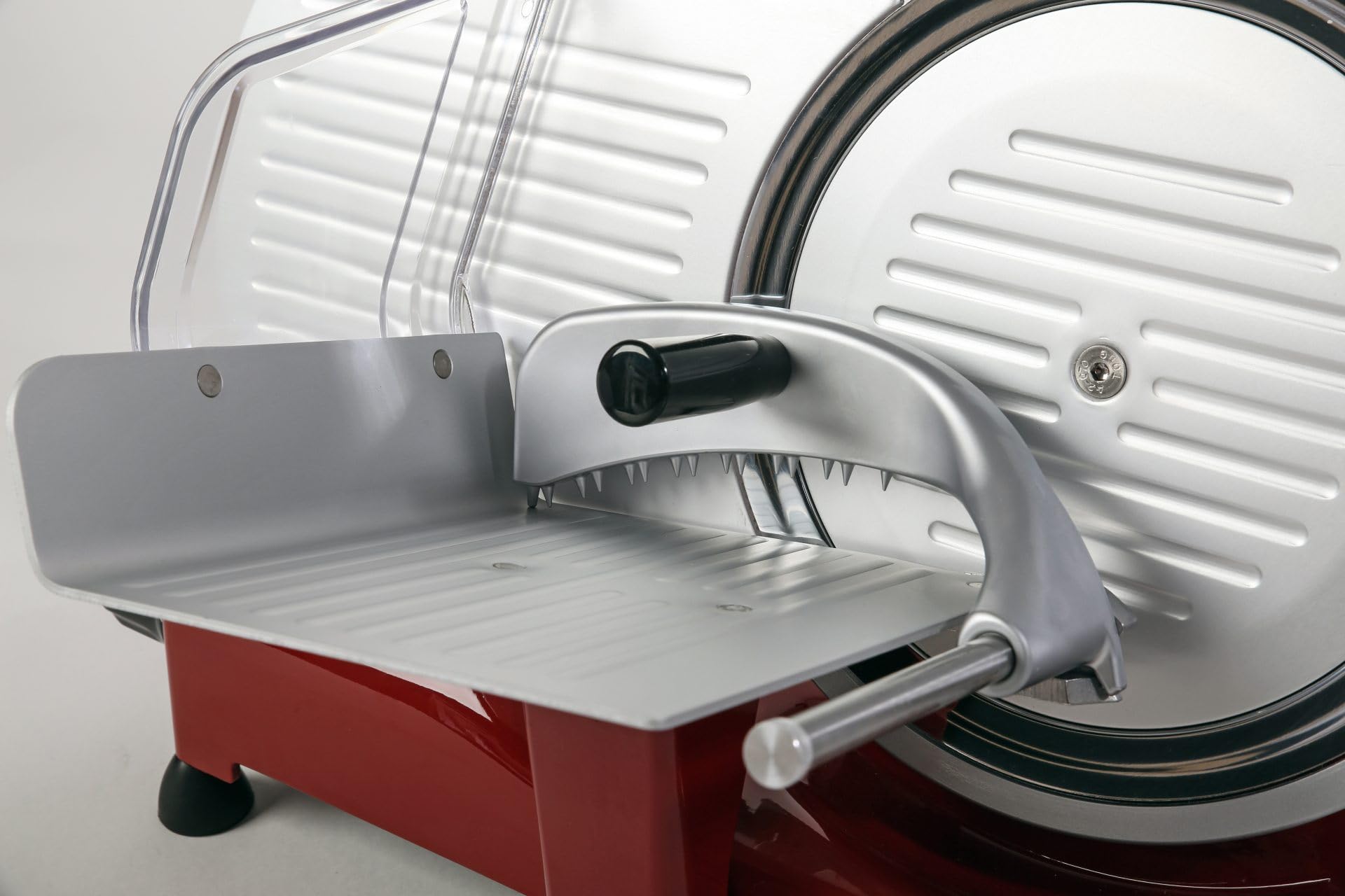 Trancheuse électrique RGV Vintage 250 Rouge - Lame Diamètre 25 Cm, 140W, Coupe Jusqu'à 1.6 Cm, Aluminium, Pour Jambon, Fromage, Légumes - 6