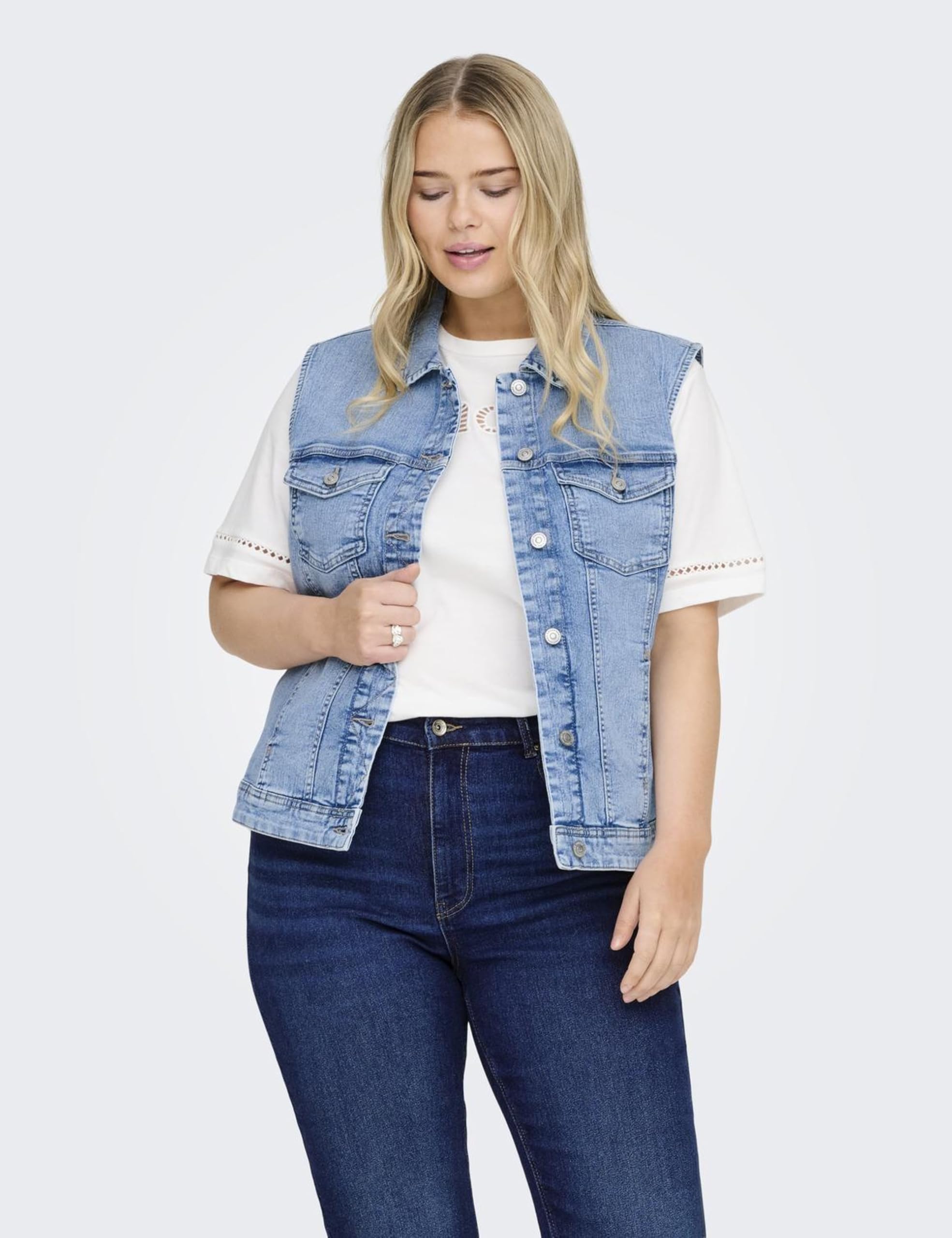 CARMAKOMA Denim Jacket CARWESPA Denim Vest