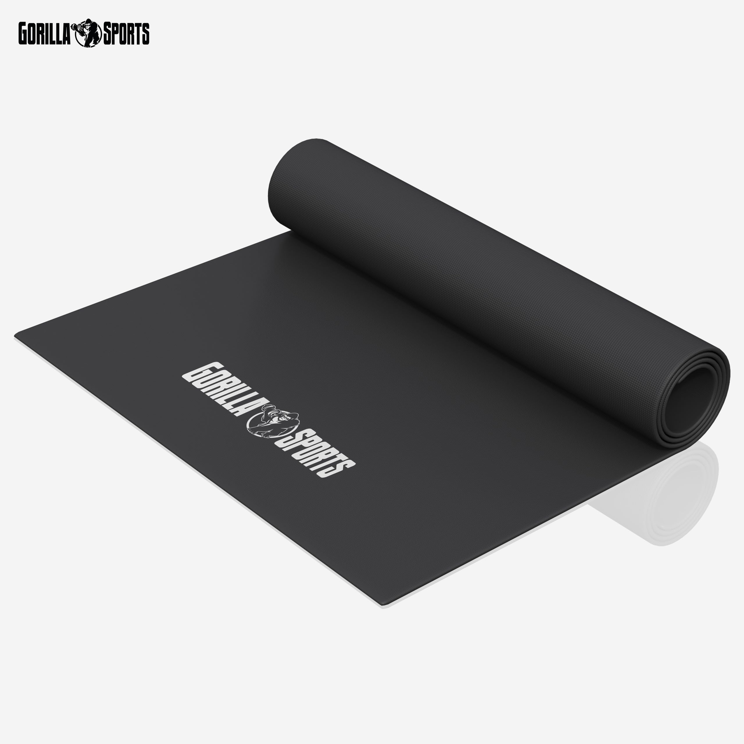 GORILLA SPORTS® Tapis de Protection de Sol - 180/120 x 60 x 0,6 cm, PVC, Antidérapant, Noir - Tapis pour Équipement de Fitness, Appareils de Musculation, Sport, Maison