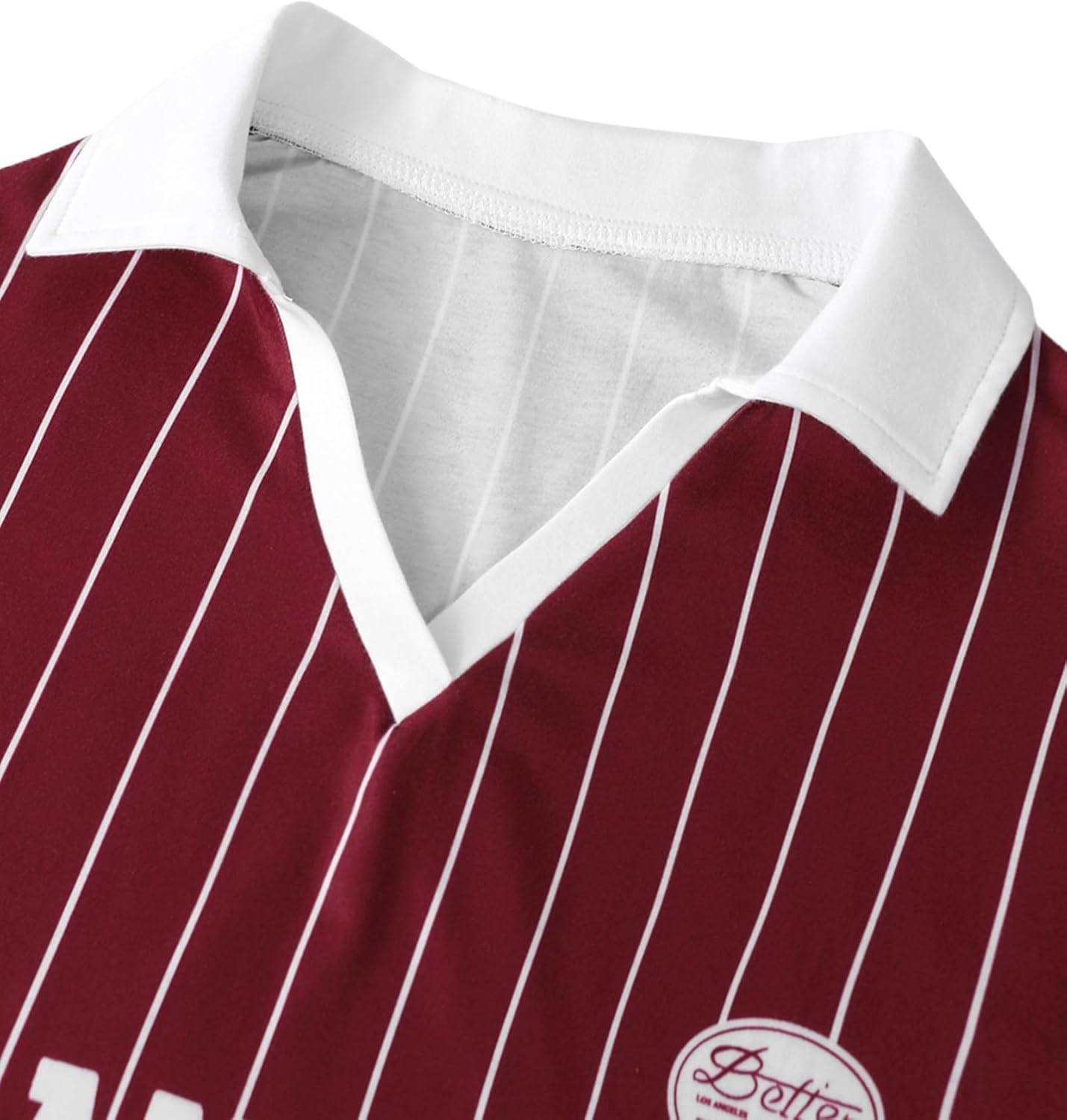 SOFIA'S CHOICE Women's Oversized Rugby Shirt Graphic Tees Vintage Striped Polo Shirts - Image 3