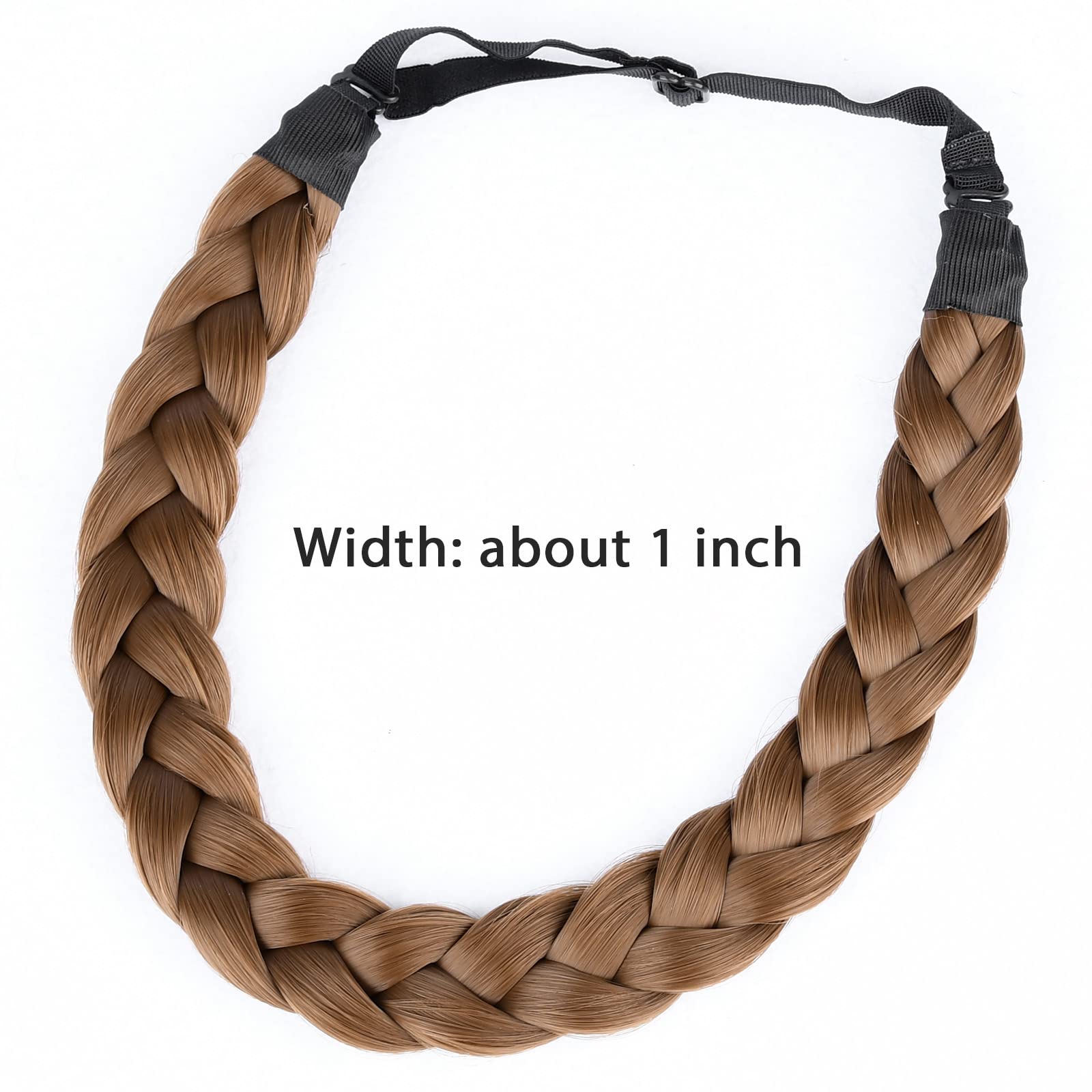 Gledola 2 Strands Fishtail Plaited Braids Headband Braided Synthetic Hair Elastic Stretch, Hair Accessory for Bride Women - Image 3