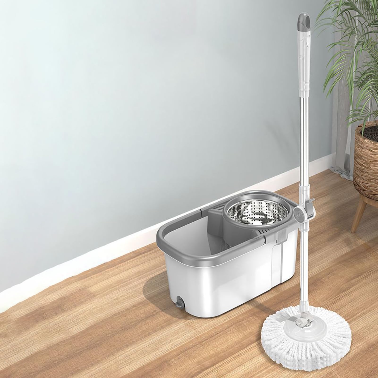 Set E Secchio Attrezzatura Completa Per La Pulizia Dei Pavimenti Domestici | Kit Completo E Secchio Rotante A 360 Gradi Per La Pulizia Di Pavimenti Domestici In Piastrelle, Marmo, Cucina, Bagno E