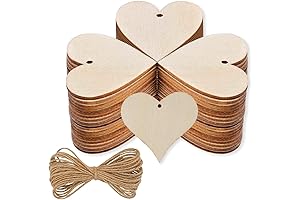 Hion Heart Craft Kit: 100 Rustic Wooden Hearts for Your DIY Dreams