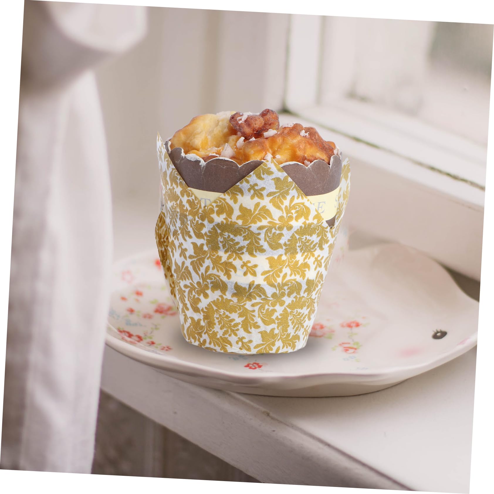 PRETYZOOM 200piezas Tazas De Pastel Tulipán Antigrasa Para Hornear y Magdalenas Para Bodas y Fiestas De Cumpleaños Mezclados