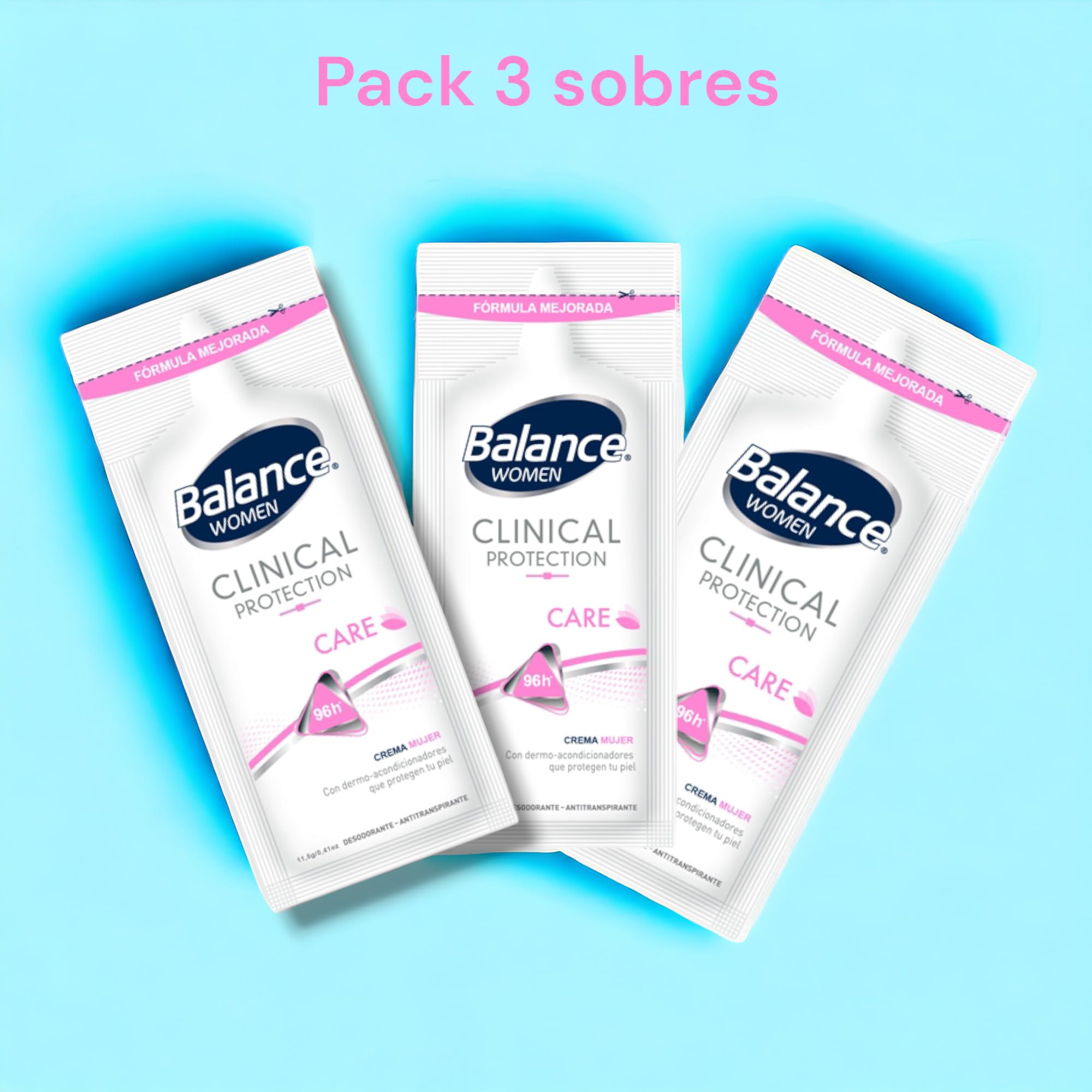Desodorante para mujer Balance Women Clinical. Antitranspirante, Protección 96H, (3)