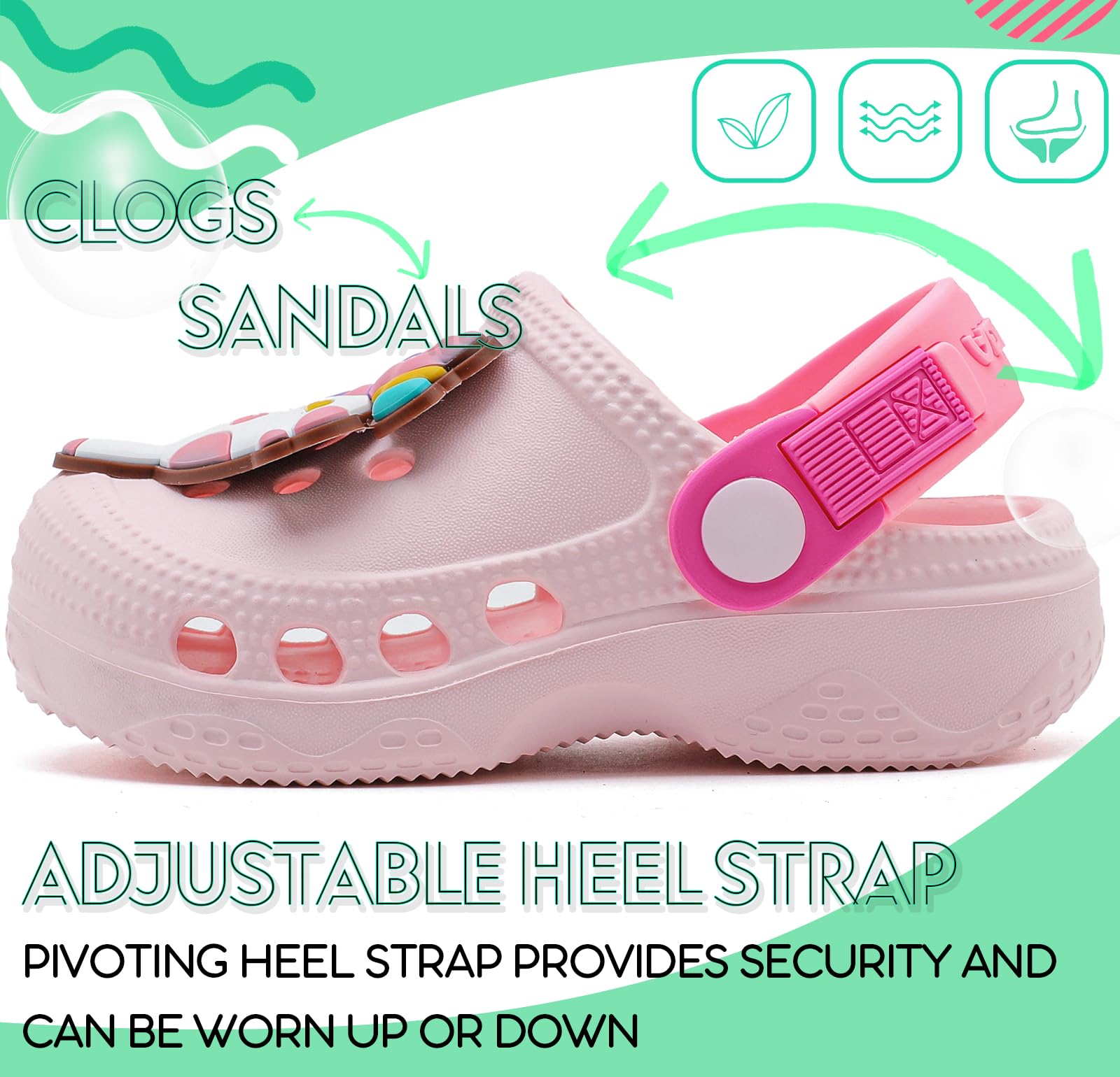 Vunavueya Zoccoli e Sabot Unisex-Bambini e Ragazzi Ciabatte Piscina Antiscivolo per Ragazze 21-31 EU