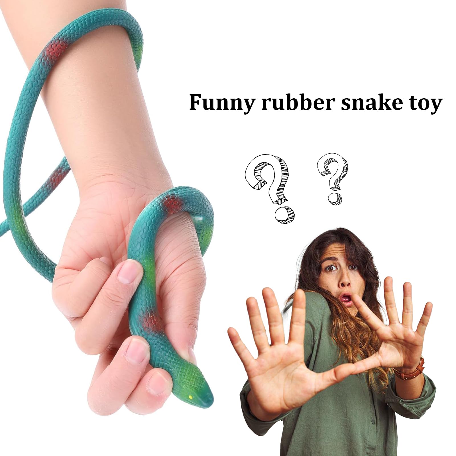 4 Serpenti Finti In Gomma Elastici E Realistici – 75 Cm, Per Scherzi, Halloween E Spaventare Uccelli