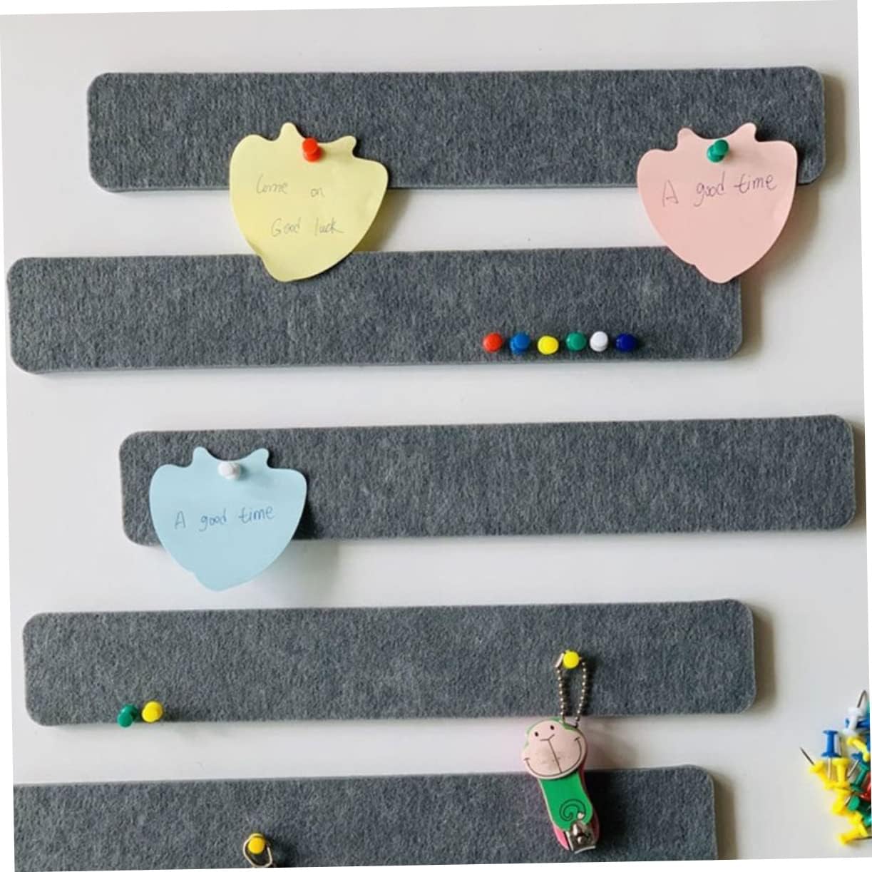 Holibanna 1Set Felt Bulletin Board Strips of Self Adhesive Cork Strips for Home Office Decor Easy to Install Felt for Photos Reminders and Notes