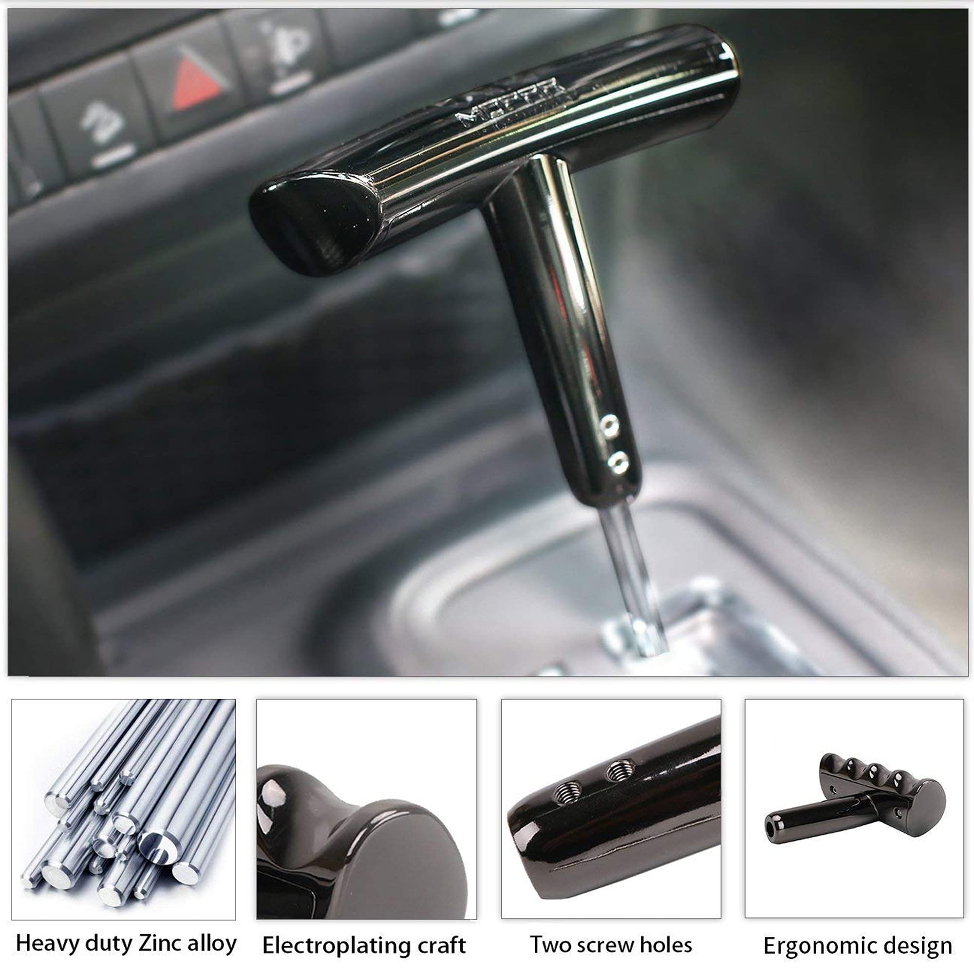 Sukemichi Heavy Metal Zinc Alloy T Handle Gear Shift Knob for Jeep