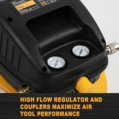Miniatura 6 de FORNAX Compresor de aire portátil de 3 galones, compresor de aire para perros calientes de 110 PSI, sin aceite