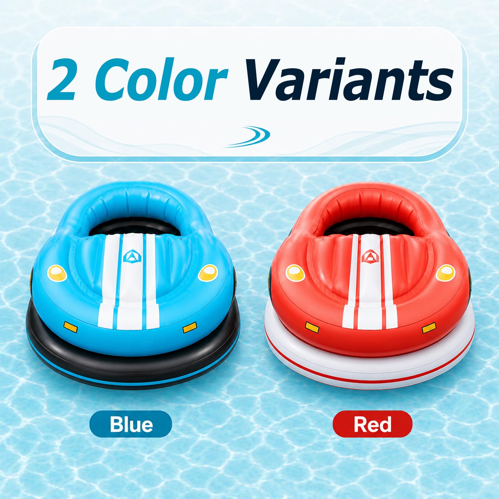 Bateau Bumper Électrique de Piscine, Flotteur Gonflable Motorisé de Piscine Red | Propulseur de 46W, Direction à Joystick 360°, Support de 265 lb pour Adultes, Fêtes de Piscine et Lacs Calmes