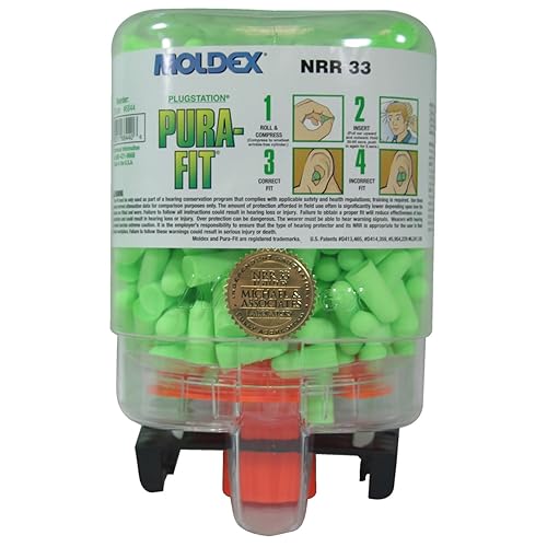 Moldex 6645 SparkPlugs PlugStation Dispensador de tapones para los oídos, inalámbrico, 33NRR, Asst, 500 pares