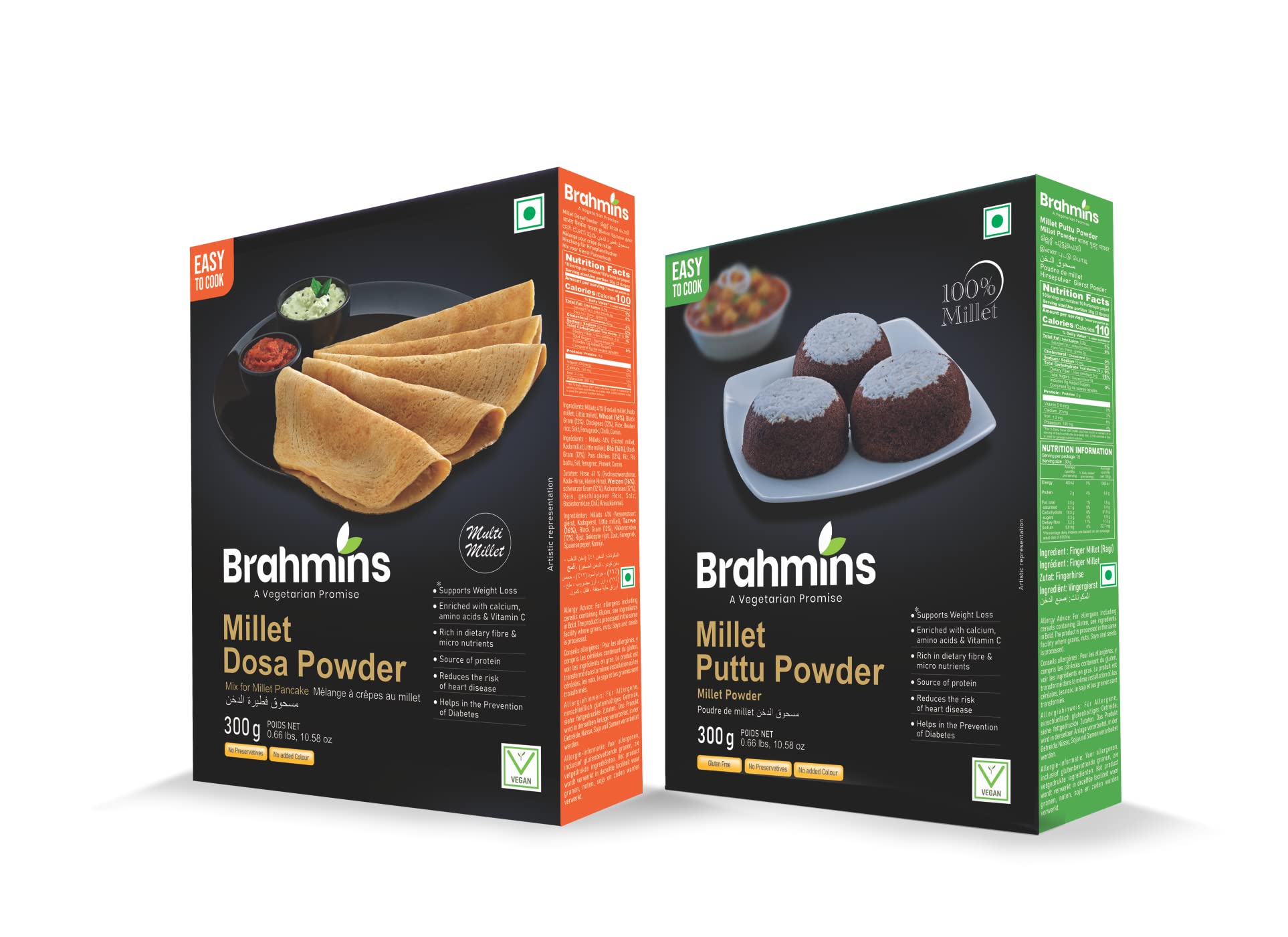 Brahmins touch a vegetarian promise Millet Dosa|Millet Puttu Breakfast Combo (B0B24JPLB5) Amazon Price History, Amazon Price Tracker