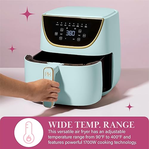 Miniatura 5 de Paris Hilton Freidora de aire, gran capacidad de 6 cuartos de galón, antiadherente fabricada sin PFAS, pantalla táctil, 8 en 1 (freír al aire, asar,