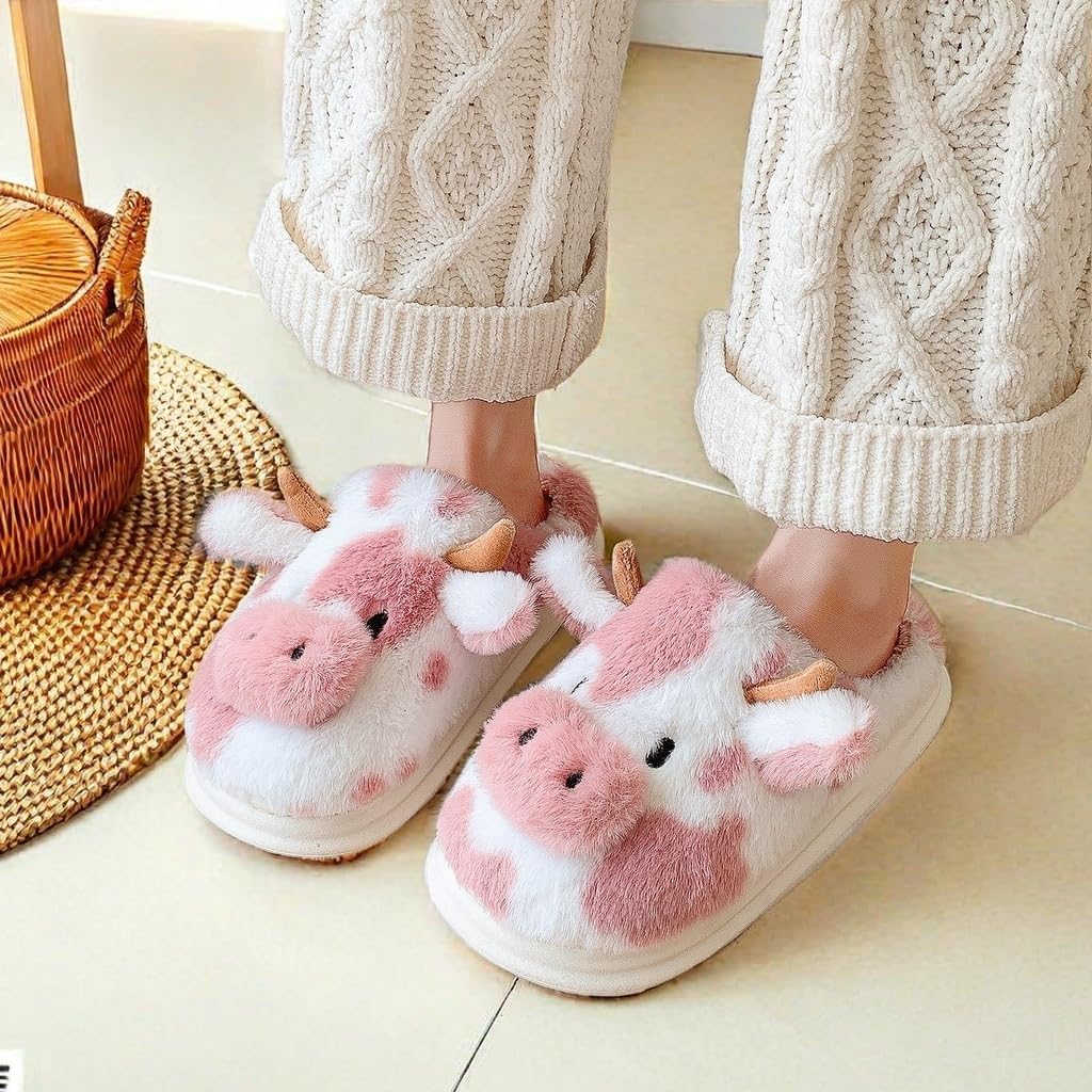 Cute Cozy Fuzzy Animal Slippers For Women, Winter Warm Plush Comfy Indoor Outdoor Slippers - Image 6