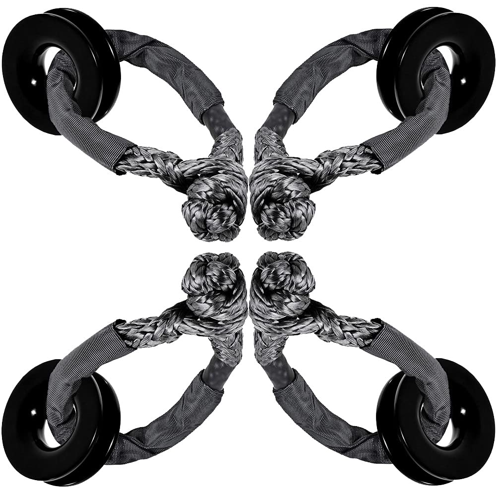 Astra Depot 4 Sets Black Recovery Snatch Ring 41,000 lbs + 1/2