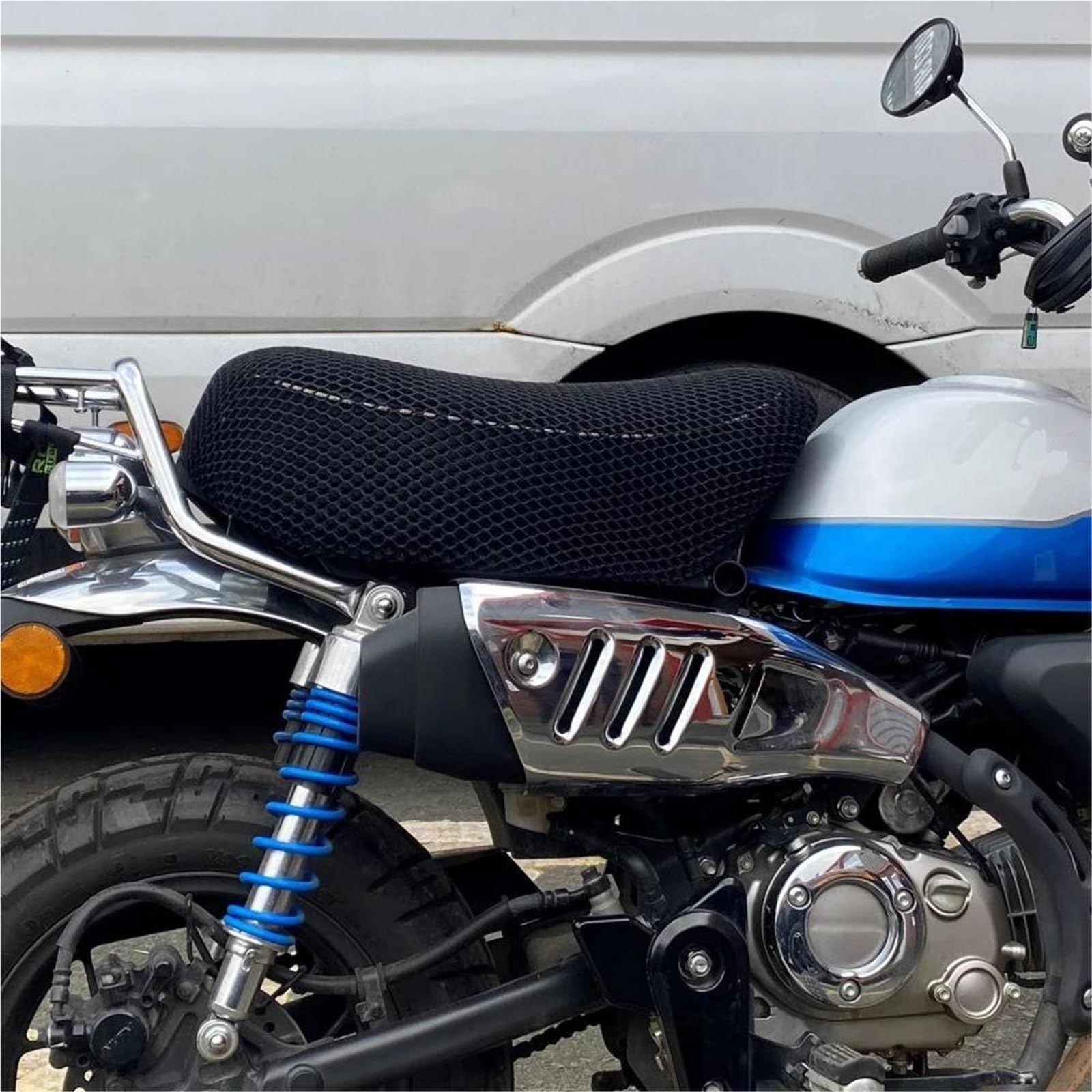 Parte a due ruote Coprisedili Per Motociclette Isolamento Termico Cuscino In Rete Accessori Traspiranti Per Monkey125 2018-2023