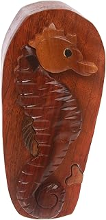 Handcrafted Wooden Sea horse Shape Secret Jewelry Puzzle Box -Sea horse