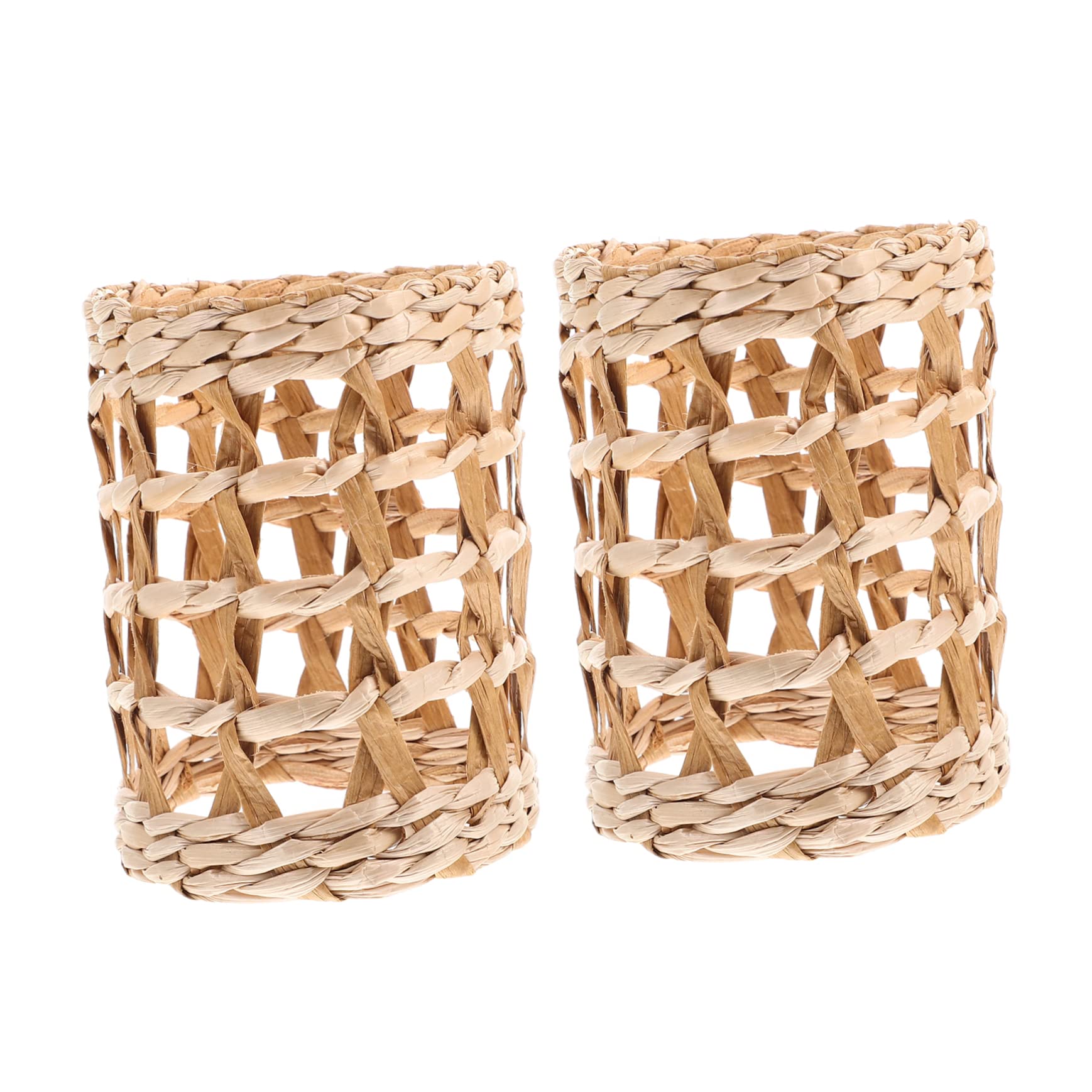 Lot de 5 gobelets avec paille pour vase en verre et osier : contenants parfaits de table