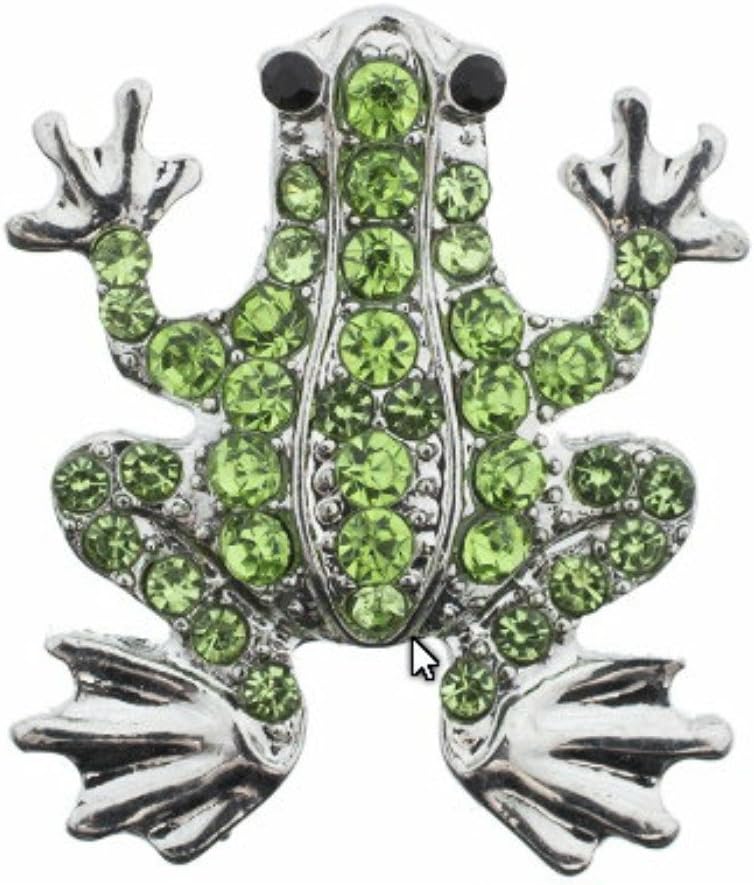 18mm Snap Charms Buttons Interchangeable Jewelry Ginger CZ Frog