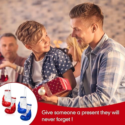 Miniatura 7 de 4 pares de mini guantes de boxeo en miniatura, llavero de guante de boxeo para espejo de coche, hogar, accesorios de decoración colgantes