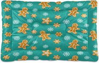 Nander Christmas Gingerbread Pet Bed Pad,Soft Fluffy Dog Kennel Pad Cat Carrier Mat,Washable Pet Mattress with Non-Slip Bottom for Dogs Cats Sleeping 36x24in