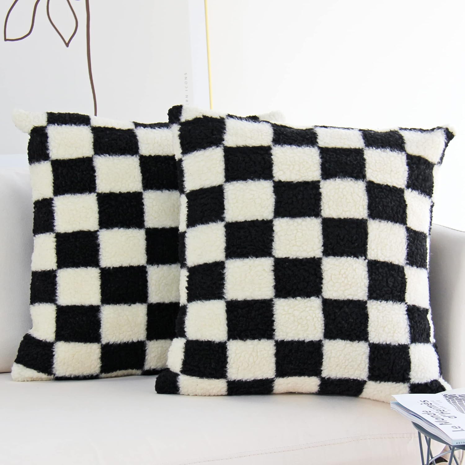 JOJUSIS Decorative Throw Pillow Covers Luxury Style Checkerboard