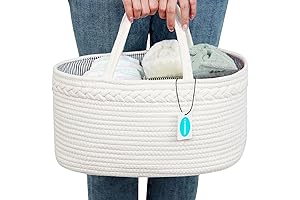 Casaphoria Woven Cotton Rope Storage Hamper Basket with Handles