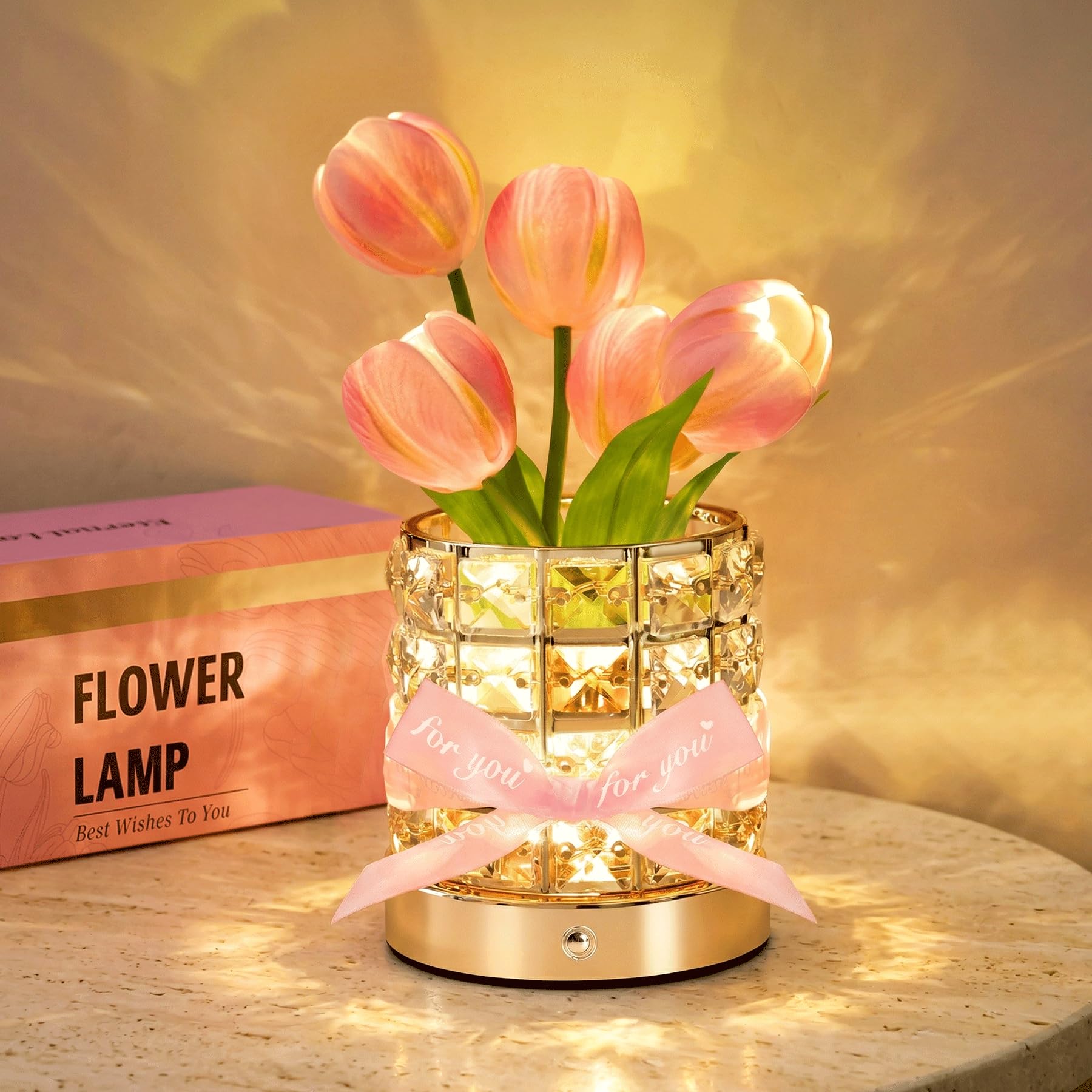 NuuNuy Tulip Flower Lamp with Pink Tulips
