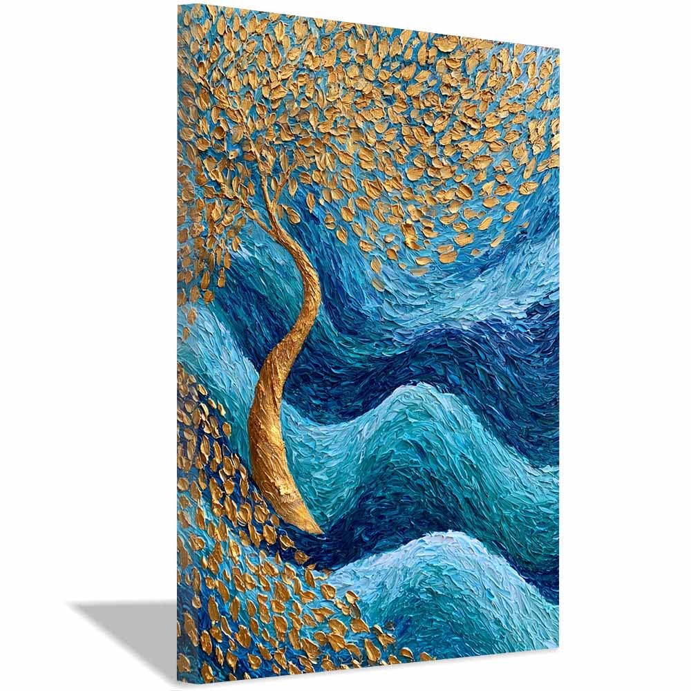 XENIOU Nature Wall Art Cosmic world tree canvas painting wall art, Living Room Bedroom Hallway Stairs Decoration.(Multicolor)-70x100cm Framed