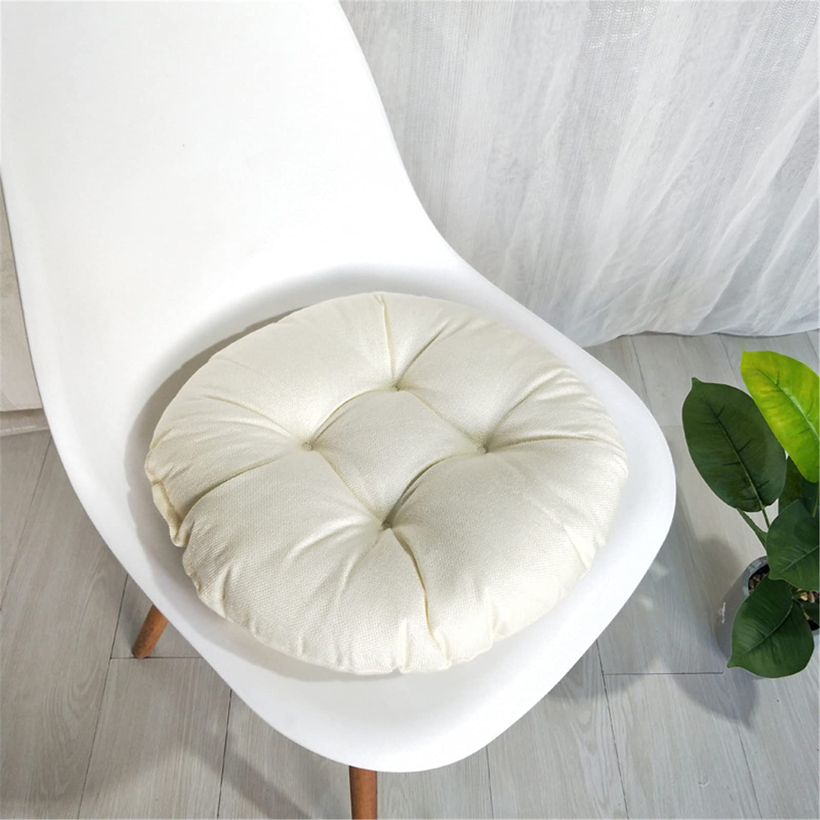 DOTBUY-SHOP Cojines Sillas Jardin Color Sólido Cojines Redondos Cojines de Asiento para Sillas de Terraza Cocina Patio Balcón Salón, 40,45,50cm para Interior o Exterior (40x40cm,Beige)