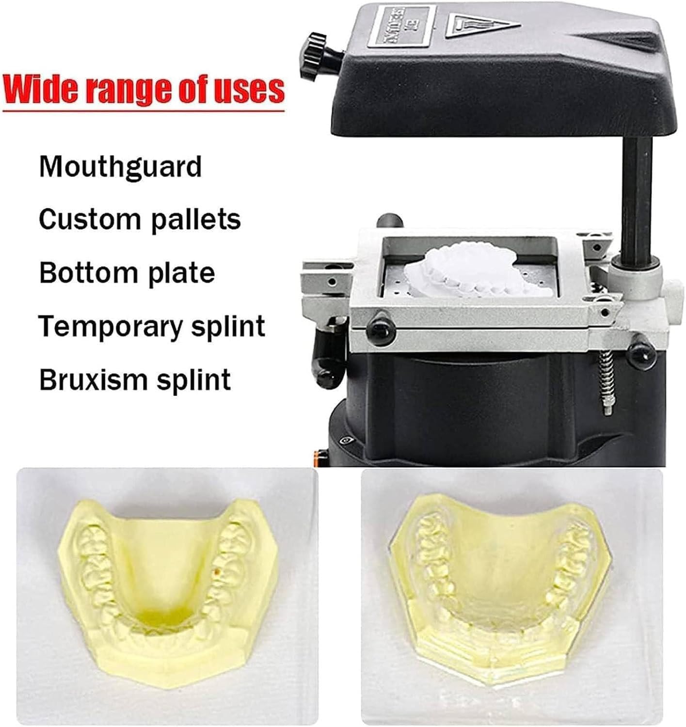 Macchina per termoformatura dentale da 1200W,stampaggio sottovuoto per laboratorio odontotecnico,Apparecchiature per stampaggio a caldo da laboratorio,per la produzione di fogli di contenzione