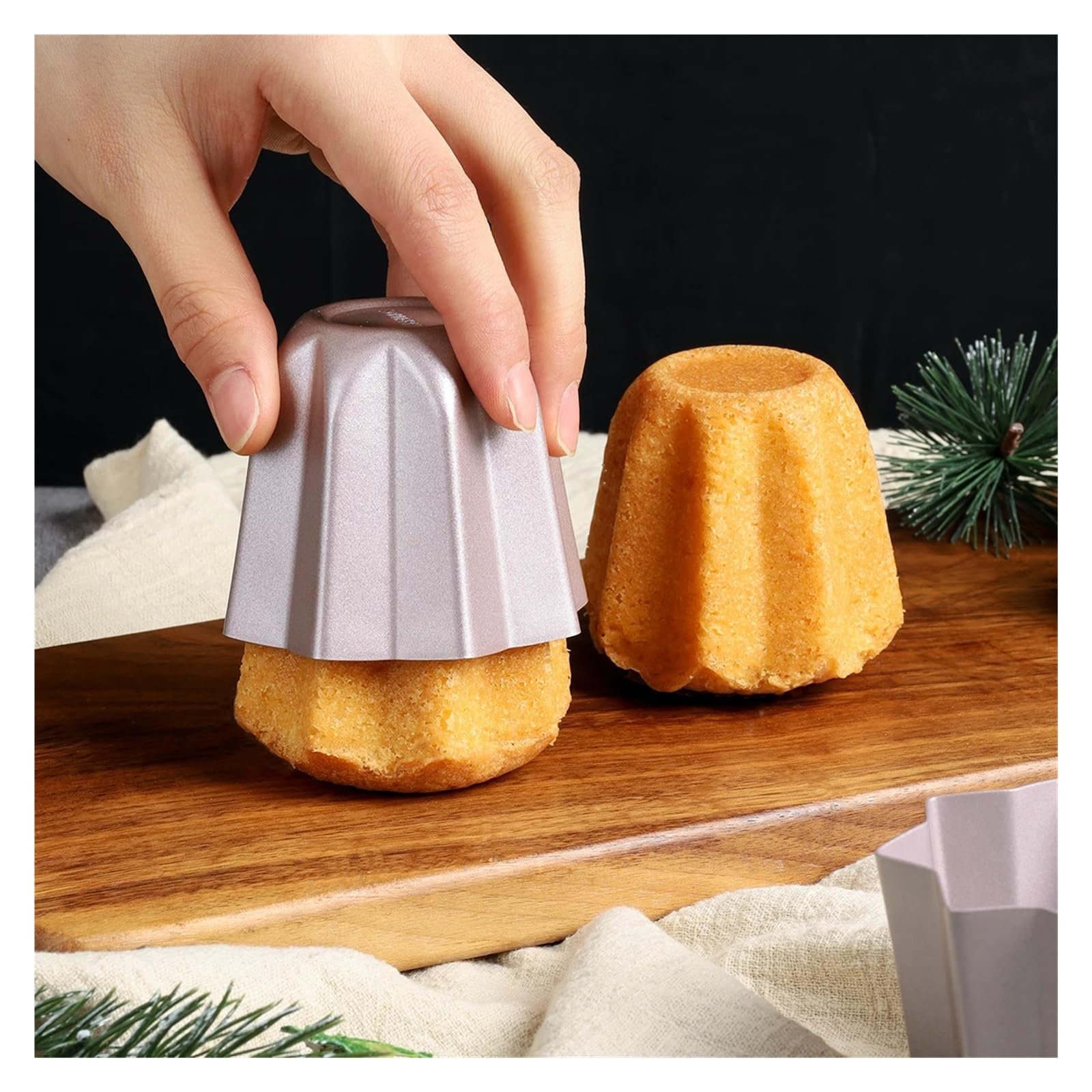 Chefmade Küchen-Backutensilien, achteckiges Backformen-Set for Brot, Pudding, Kuchen, 4 Stück, Backformen aus amerikanischem SLE-Kohlenstoffstahl