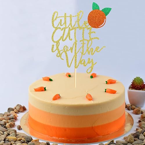 Miniatura 4 de Little Cutie Is On the Way - Decoración para tartas con decoración de pastel naranja para decoración de cítricos para baby shower, suministros de