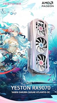 Yeston Sakura Atlantis Radeon RX 9070 16G GDDR6 256bit 4nm Video Cards Desktop Computer PC Graphics Card