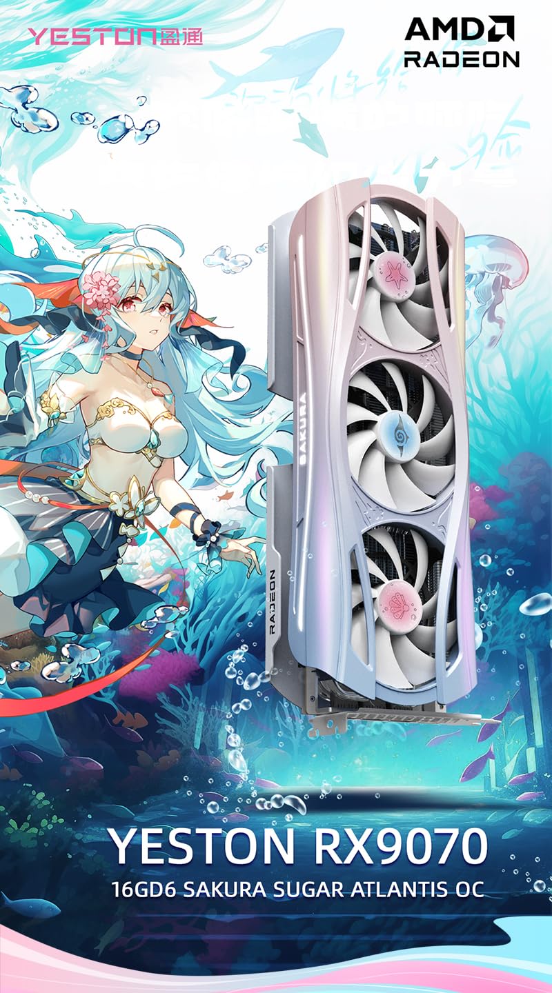 グラフィックボード・グラボ・ビデオカード Yeston Sakura Radeon RX 9070 XT 16gb Amazon | Yeston Sakura Atlantis Radeon RX 9070 16G GDDR6 256bit