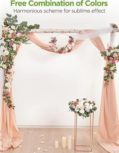 Miniatura 4 de InnoGear Flores artificiales, 50 unidades de rosas falsas de espuma polvorienta a granel con tallos para decoración, ramos de boda, centros de mesa,