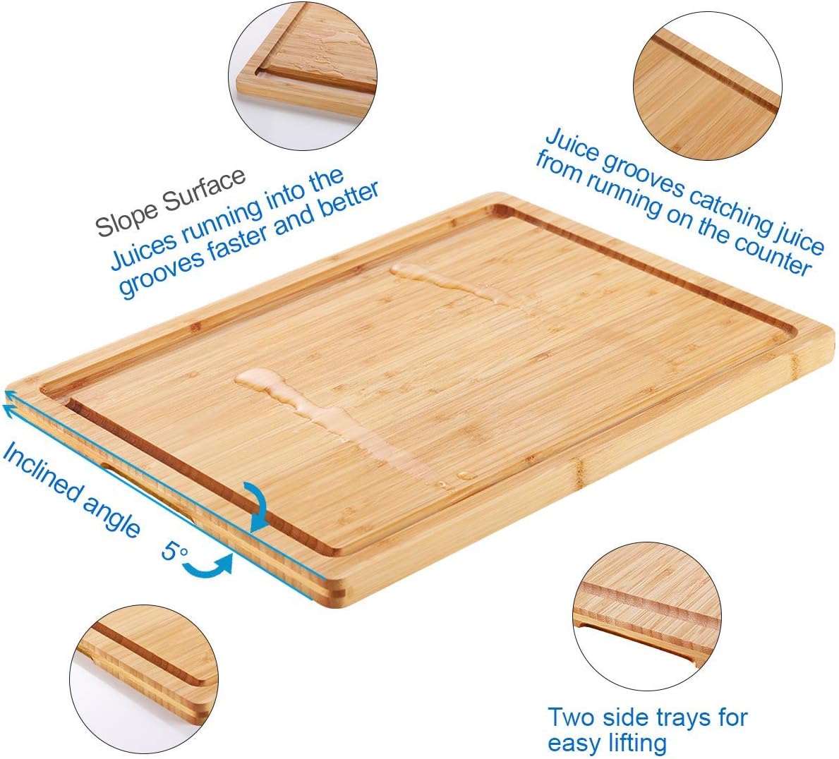 Gеt Dіѕсоunt оƒƒеr Large Organic Bamboo Cutting Board With Special Design Juice Grooves For Kitchen, Reversible Chopping Board With Tray For Meats Bread Fruits, Carving Board BPA Free (17x12.6-With Tray) Bеѕt Dеаl Prоduсt Large Organic Bamboo Cutting Board With Special Design Juice Grooves For Kitchen, Reversible Chopping Board With Tray For Meats Bread Fruits, Carving Board BPA Free (17x12.6-With Tray)