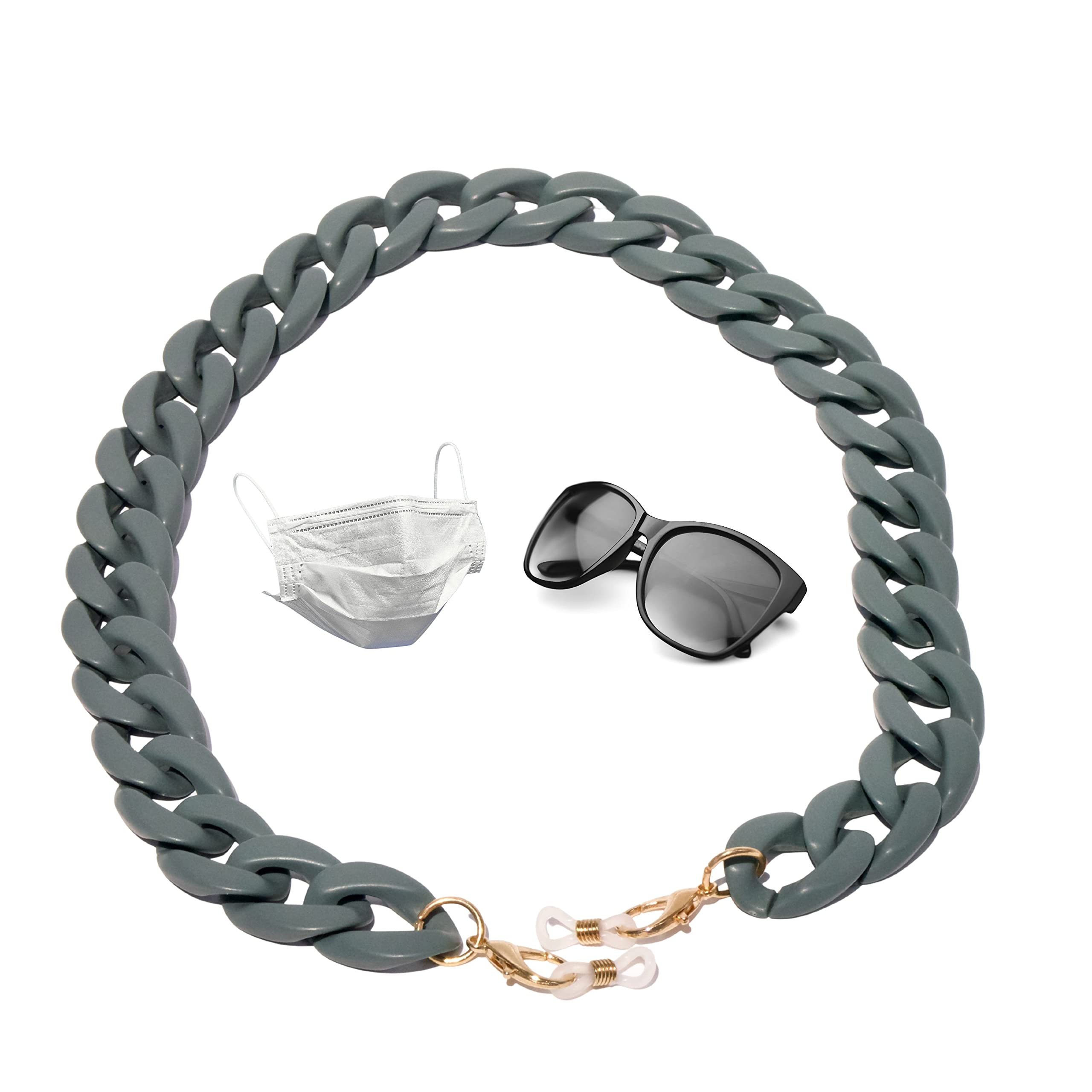 DesconocidoColgador De Doble Uso para Gafas y Mascarilla | Cuerda Gafas | Cordón sujeta Gafas de Sol modernas | Cadena Cuelga Mascarilla cuello