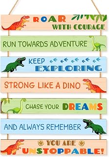 Girls Room Decor Colorful Inspirational Wall Plaque Set for Kids Bedroom | Vibrant motivational phrases, wall decor for teen girls, sturdy wooden material, for nursery or playroom, easy hanging