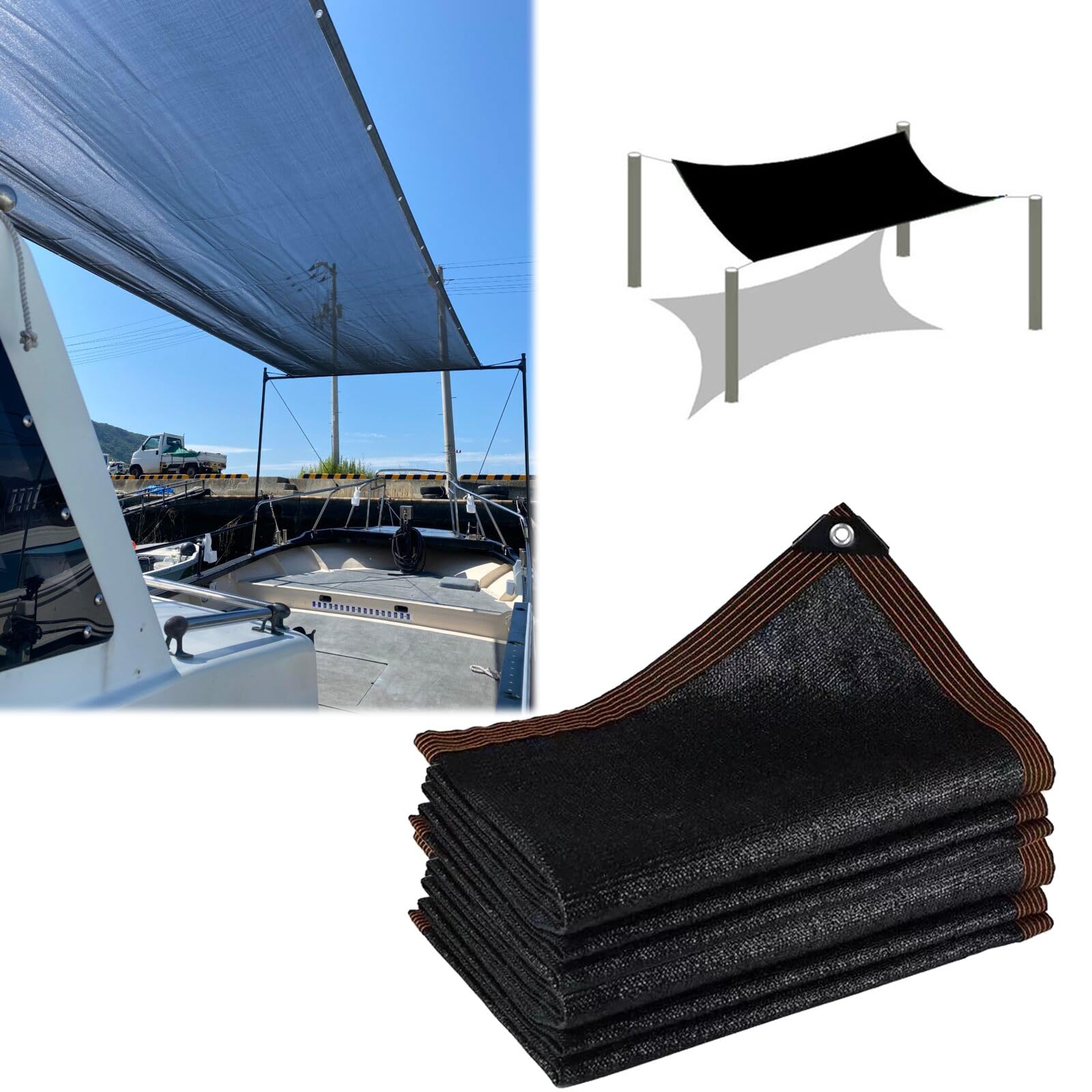 KLGFBDC Outdoor Shade Net 6x10m HDPE Breathable Awning with 90% UV Protection Wind Resistance & Eyelets for Easy Installation Ideal for Cooling & Sunshade Solutions