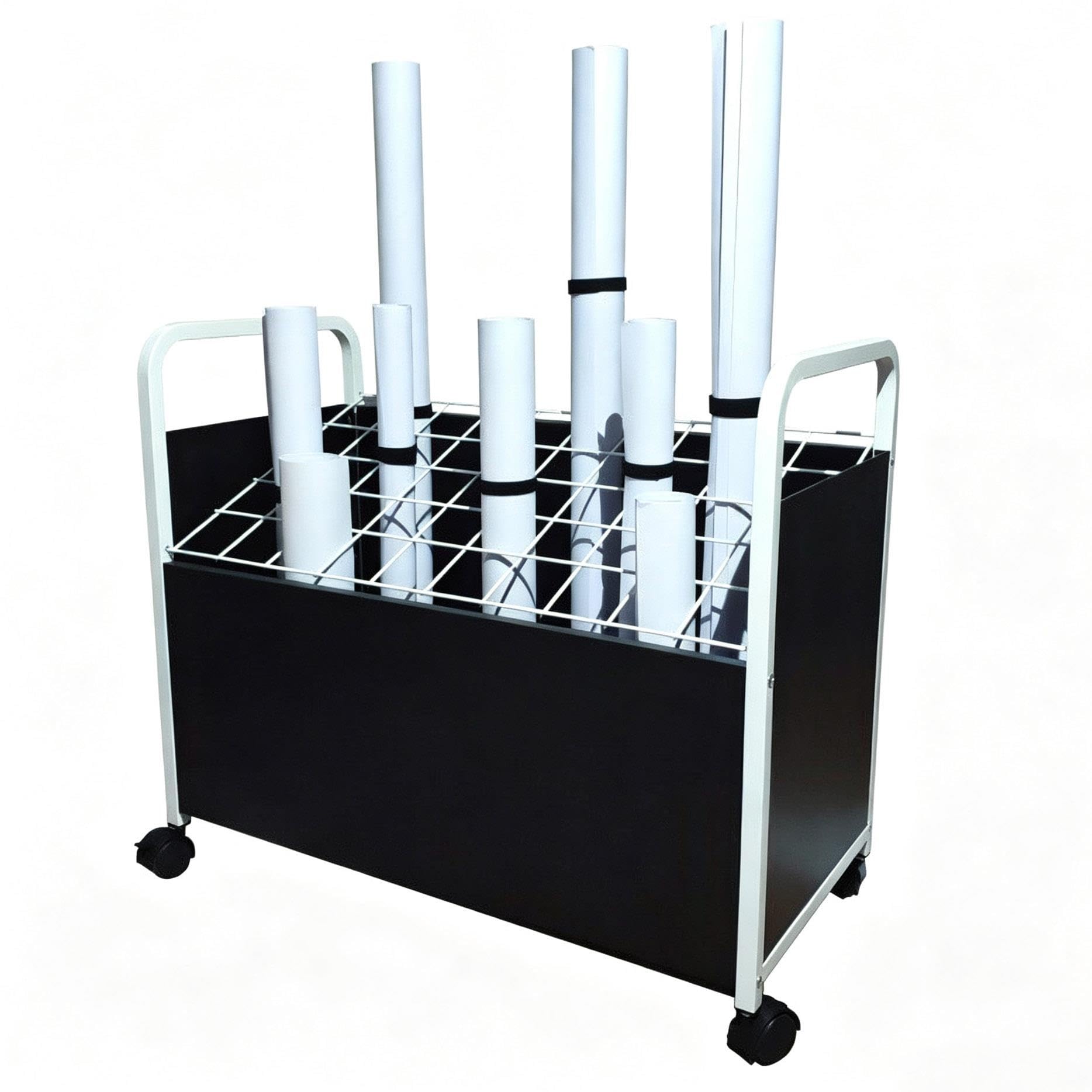 Organizer mobile per documenti, espositore in metallo per brochure, nero