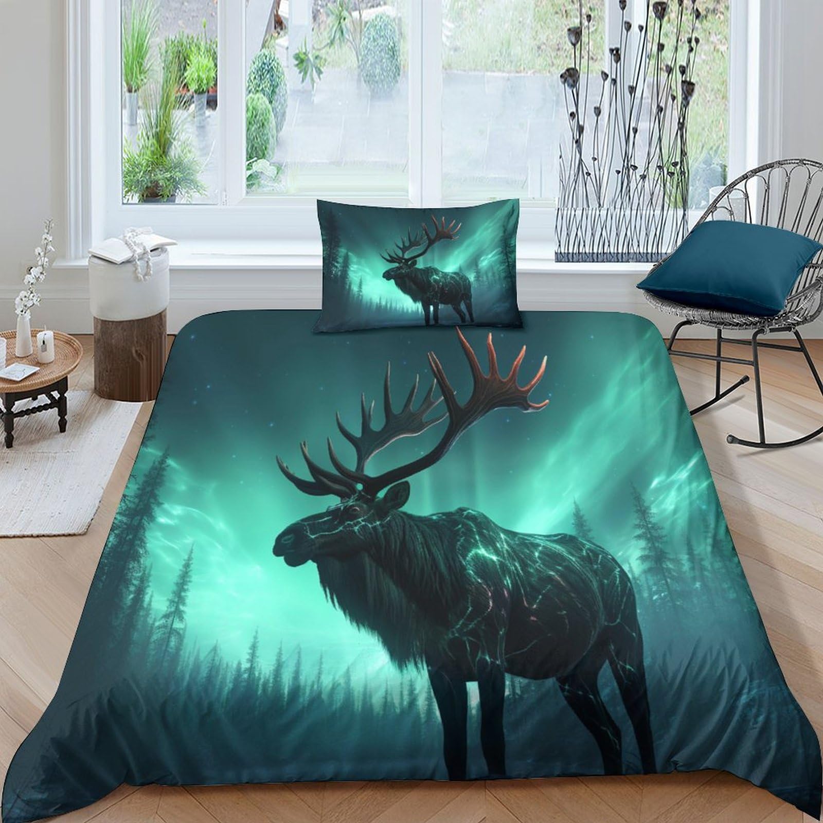 Ensemble de literie élan 3D en microfibre souple parure de lit haut de gamme 135x200