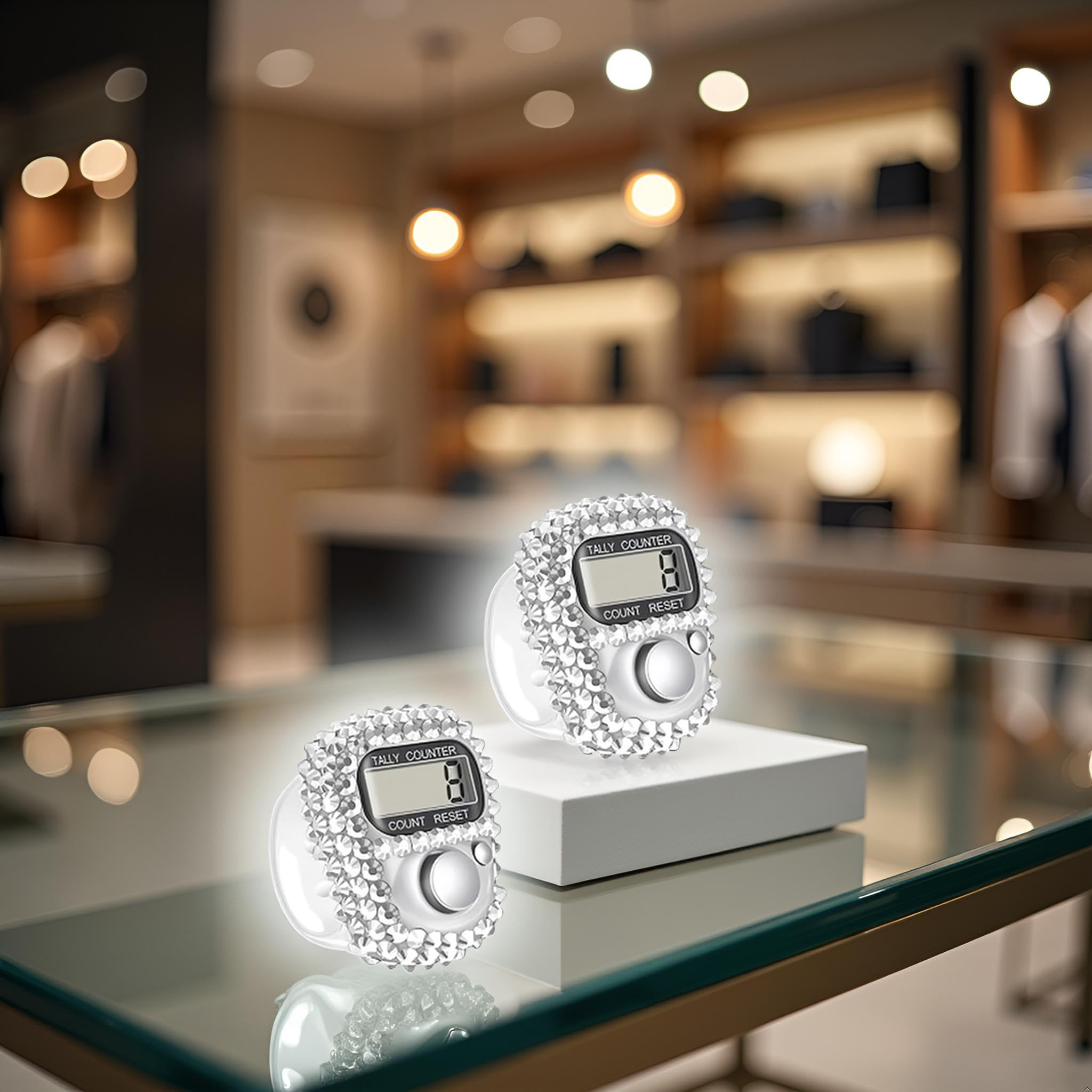 2 contadores electrónicos de contador de dedos, práctico contador de conteo de pantalla digital portátil, mini contador de vueltas reajustable para accesorios de conteo de artículos de golf — view 5
