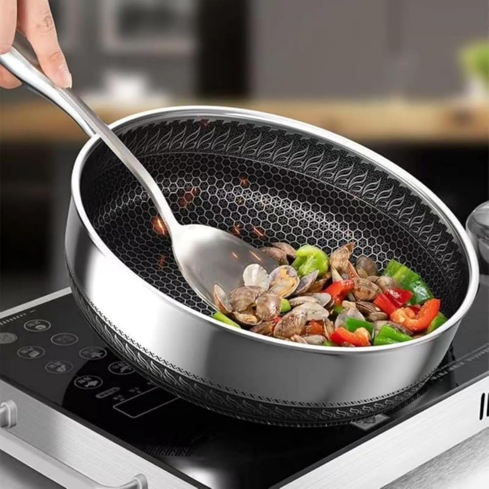 Amazon.co.jp: IWEJ ドイツ製 316 ステンレスフライパン 28cm 蓋付き 7