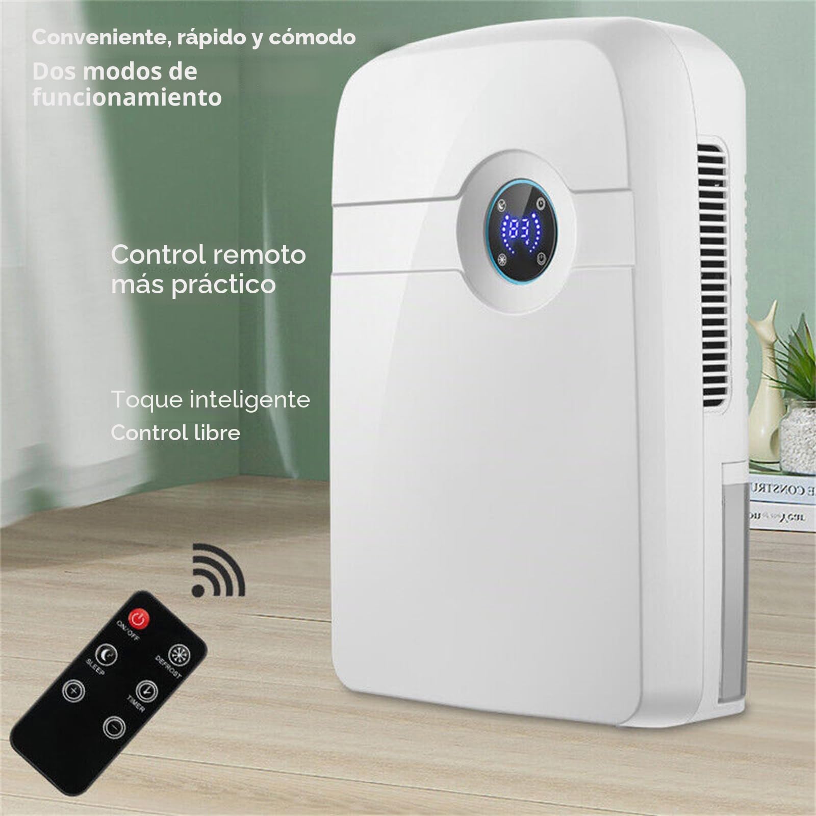 Deshumidificador eléctrico, 2,5 L, deshumidificador para casa, mini deshumidificador para autocaravana, baño, dormitorio