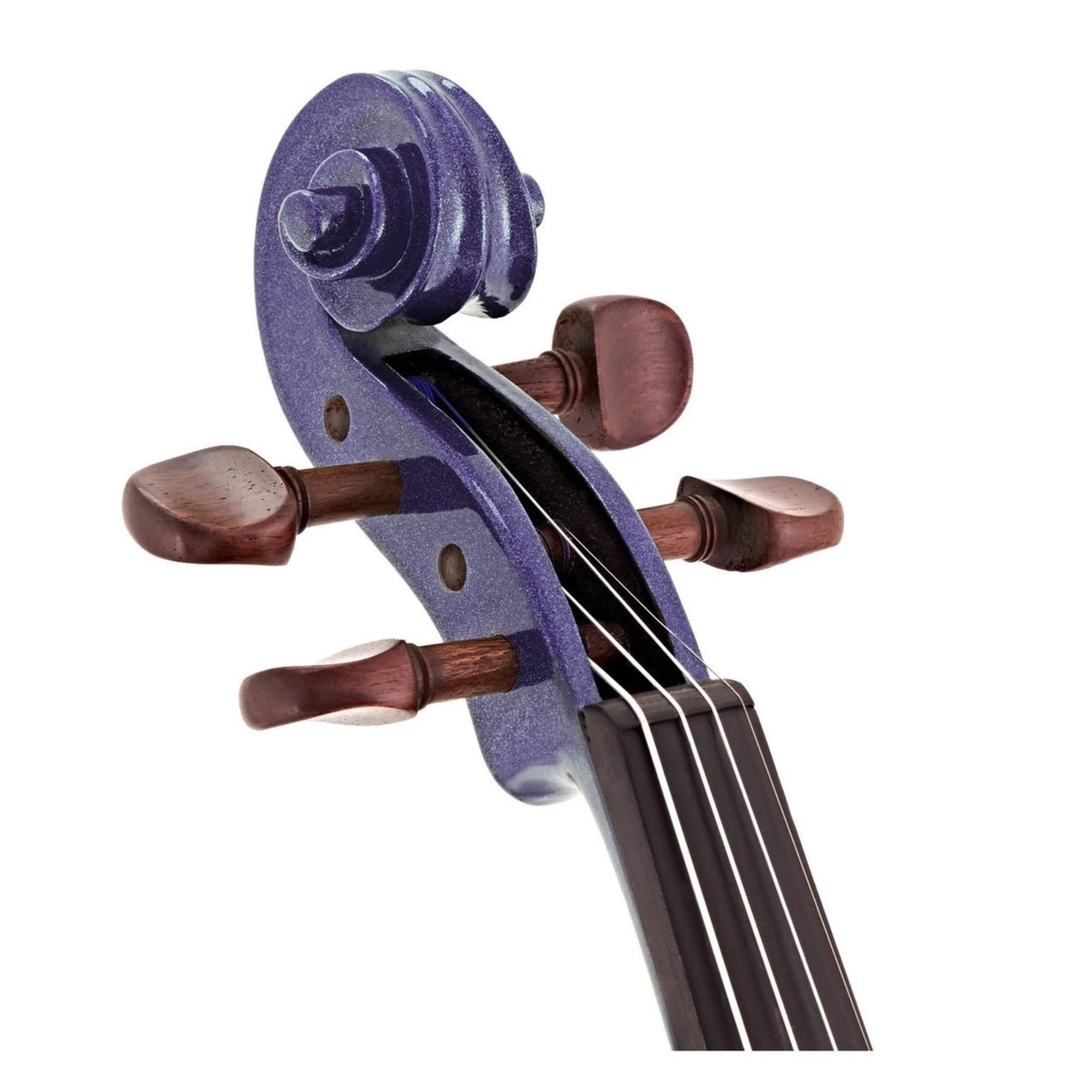 Stentor Violín arlequín tamaño 1/4, violín para intermedios con arco de fibra de vidrio P&H, estuche ligero, instrumento de cuerda colorido 1401FPU, morado