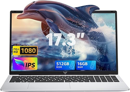 ACEMAGIC 17.3" Laptop with Quad Core-12th Alder Lake N97 Processor, FHD Display,