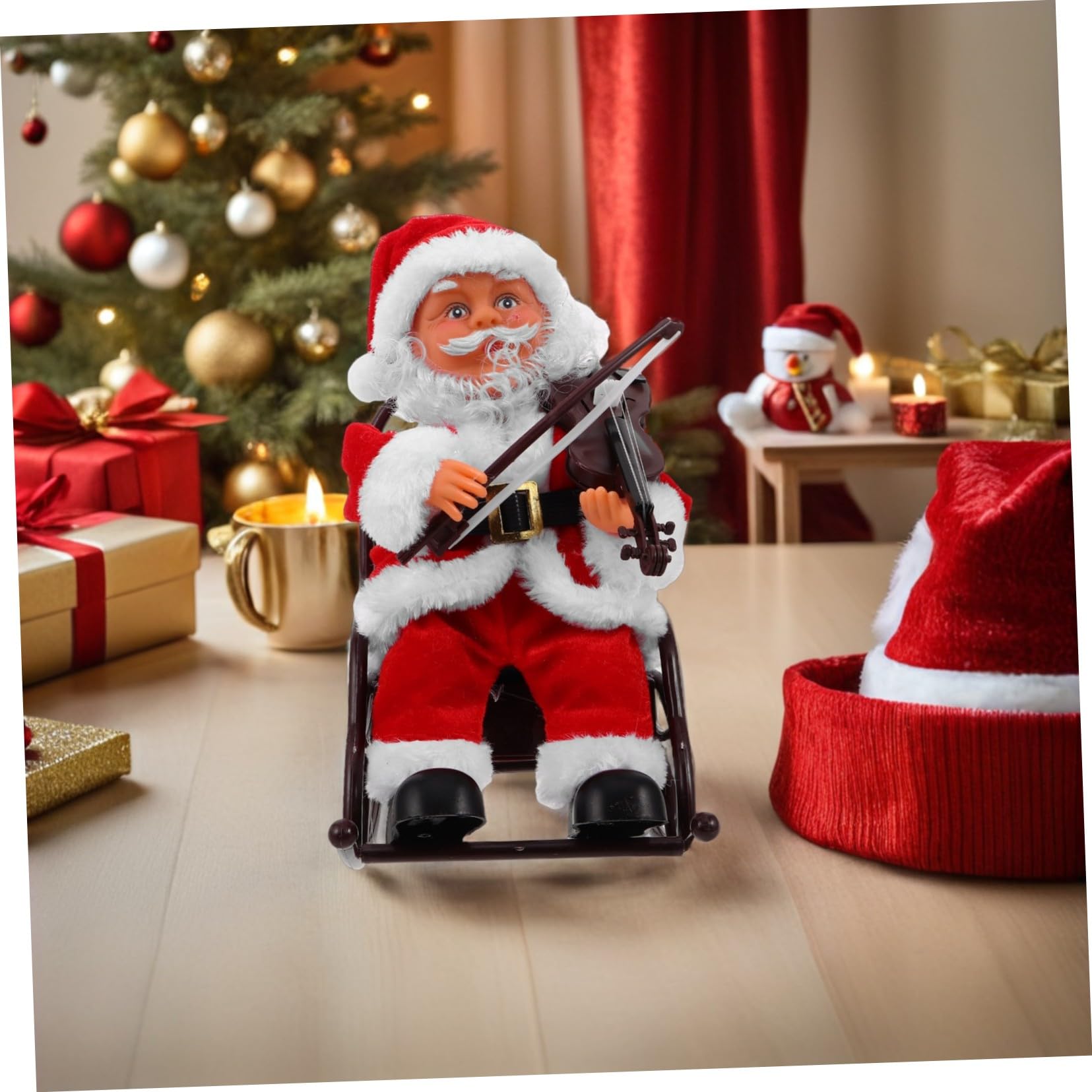 NOLITOY Regalo De Fiesta Pequeño Muñeco De Papá Noel Encantador Juguete De Papá Noel Eléctrico Recuerdos De Fiesta De Navidad